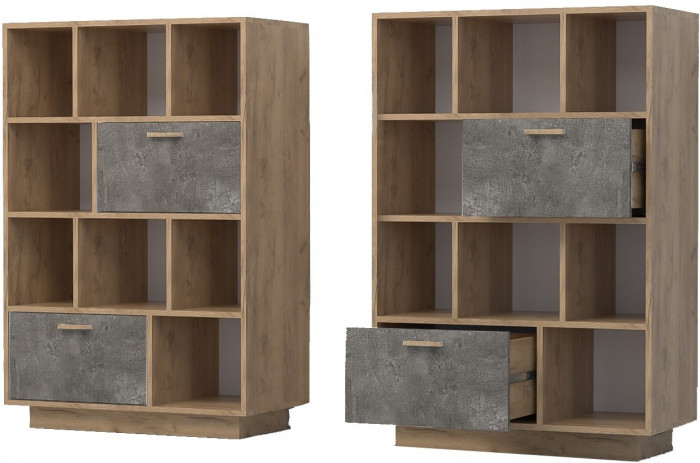 Эго Комод К-1 ПД (Камень Темный/Бетон Светлый)