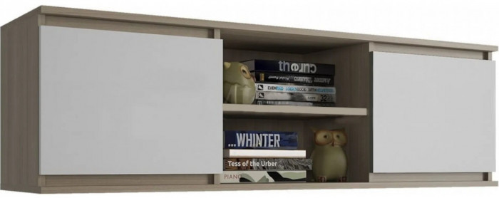 Челси Полка открытая (Антресоль) (Белый глянец, Дуб Сонома)