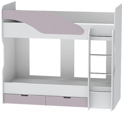 Двухъярусная кровать Бриз-5, Белый/Ирис (Полосы)