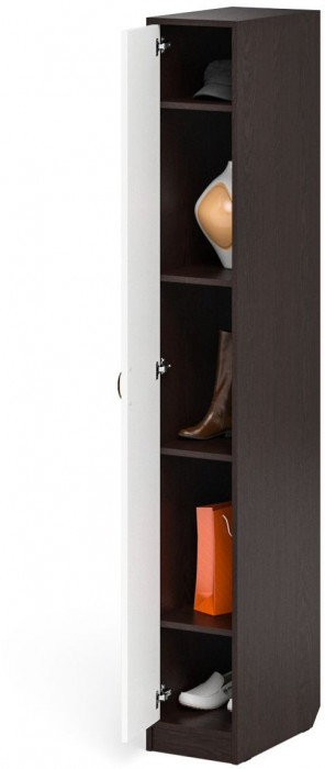 Прихожая П-6-500 Пенал, цвет венге/фасады МДФ белое дерево фрезеровка прованс, ШхГхВ 30х50х210 см., универсальная сборка