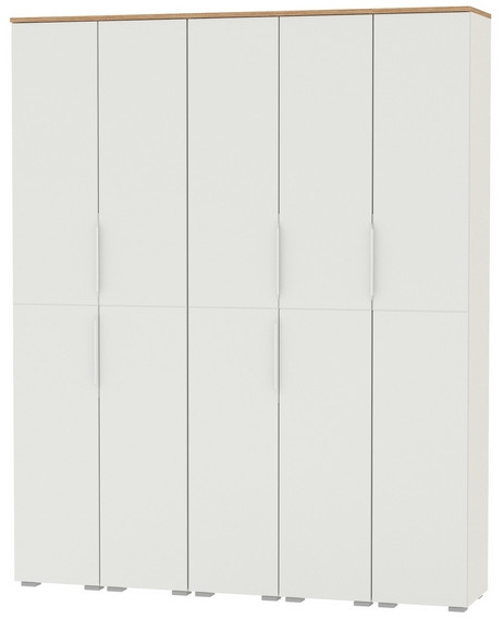 Октава Набор шкафов 46, цвет белый шагрень/дуб крафт золотой/фасады МДФ белый шагрень, ШхГхВ 161х35,3х197,6 см., универсальная сборка