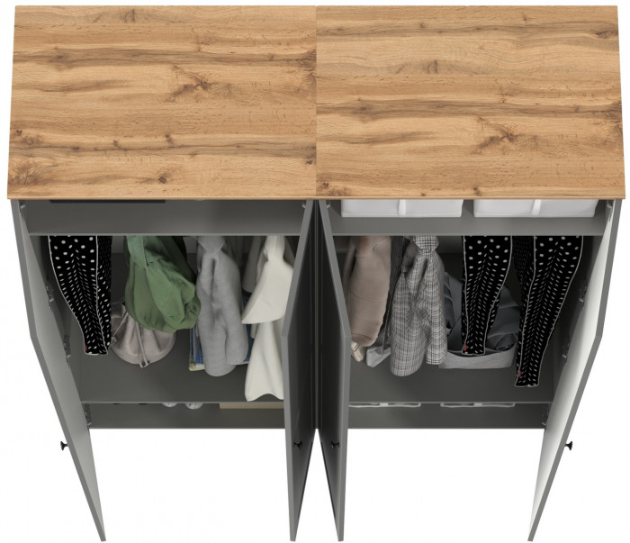 Остин 13.224 Шкаф 2 шт., цвет серый графит/дуб крафт золотой, ШхГхВ 160х54,3х229,6 см.