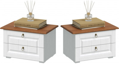 Валенсия Тумбы прикроватные (Белый матовый / Орех)