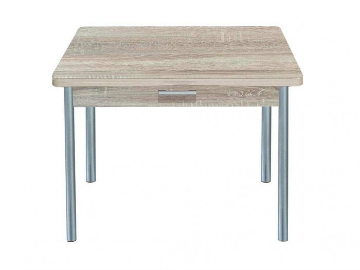 Симпл стол обеденный раскладной с ящиком / Дуб сонома/металлик