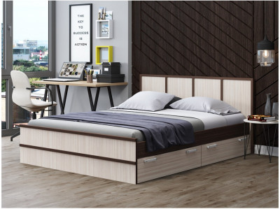 Карина-3 Кровать 160 (Венге / Ясень шимо светлый)