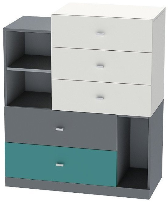 Модульная детская Клео набор 3 (Графит/Миндаль/Океан)