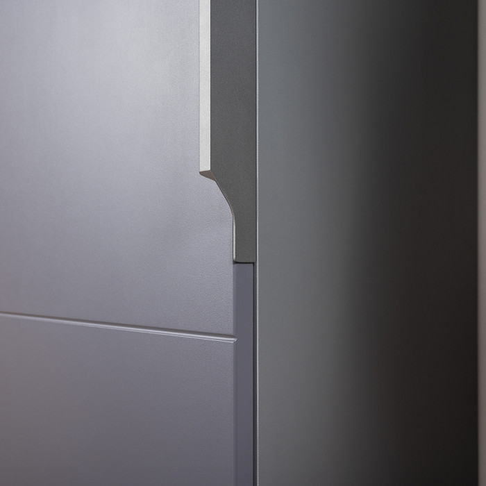 Октава Набор шкафов 46, цвет серый графит/дуб крафт золотой/фасады МДФ серый графит, ШхГхВ 161х35,3х197,6 см., универсальная сборка