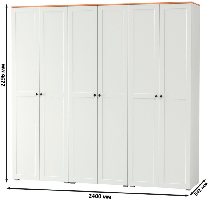 Остин 13.224 Шкаф 3 шт., цвет белый шагрень/дуб крафт золотой, ШхГхВ 240х54,3х229,6 см.