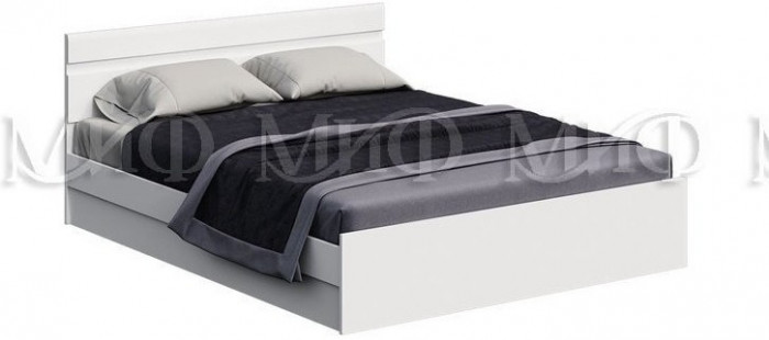 Нэнси New МДФ Кровать 140 с ПМ (Белый глянец)