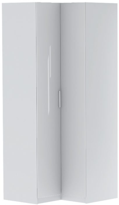 Шкаф угловой "Иннэс-7" - Белый/Белый глянец