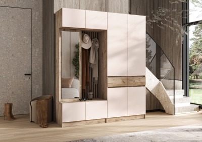 Модульная прихожая Роджина, Крафт серый/Кашемир