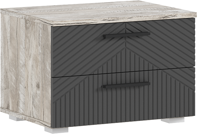 Сильвия Тумбы прикроватные 2шт, Браш Графит/Дуб Юкон