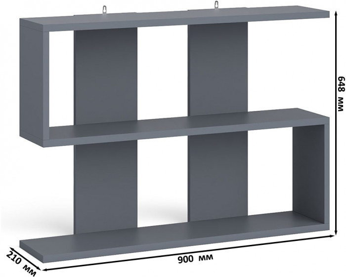 Мори Стол компьютерный МС-1 правый + Комод МК800.1 + Полка 900, цвет графит/белый, ШхГхВ 170,4х50х209,6 см., НЕ универсальная сборка