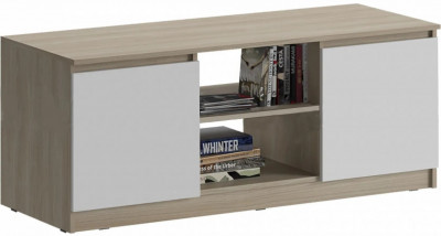 Челси Тумба ТВ (Белый глянец, Дуб Сонома)