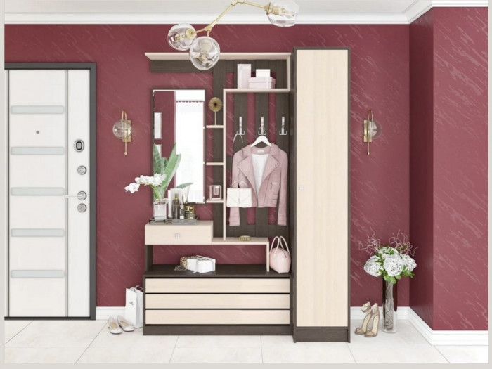 Модульная Прихожая Ямайка, композиция 3, венге/дуб молочный