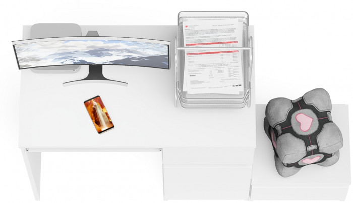 Мори Стол компьютерный МС-1 правый + Тумба ТМП400.1, цвет белый, ШхГхВ 130,4х50х76,6 см., выдвижной ящик справа, НЕ универсальная сборка