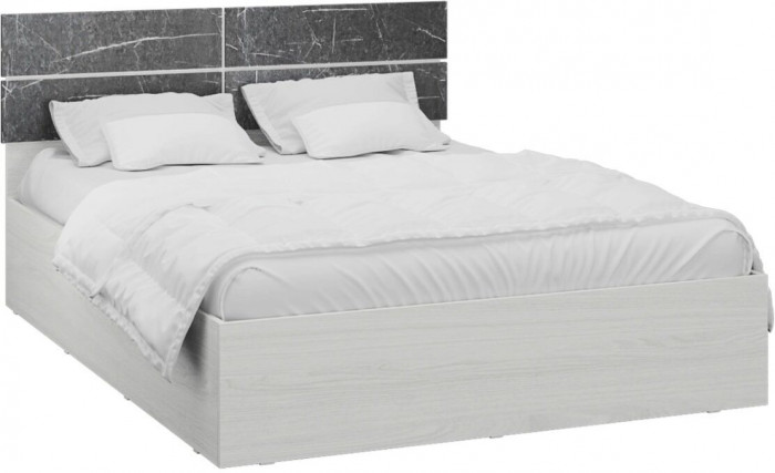 Теана Кровать 140+ортопед, ясень анкор светлый/МДФ мрамор дарк