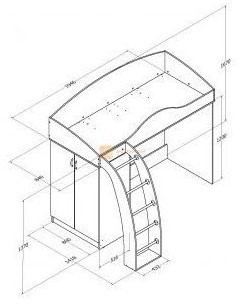 Модульная детская Соня (Соня 1 + Соня 2 + Соня 3), Дуб молочный / Голубой