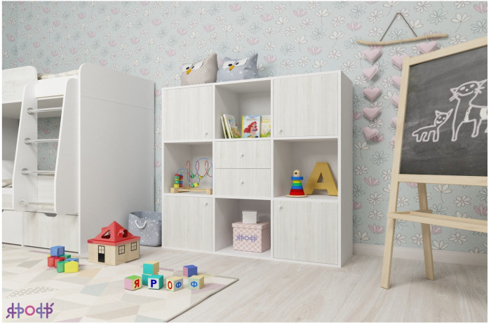 Стеллаж Джери (Винтерберг/Голубой)