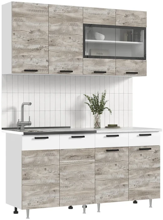 ЛДСП Кухня Рио NEW 1,6м юкон/белый