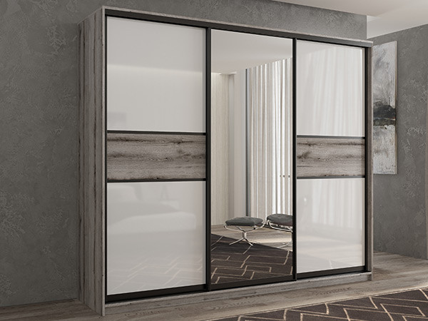 Шкаф-купе Кааппи 10 Эвок Окаменелый 270х45х230 см