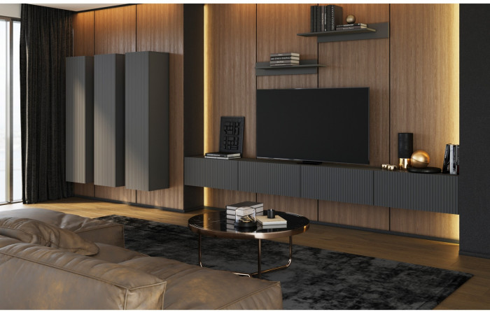 Модульная гостиная Оливия, композиция 6 (Графит, Графит Софт)