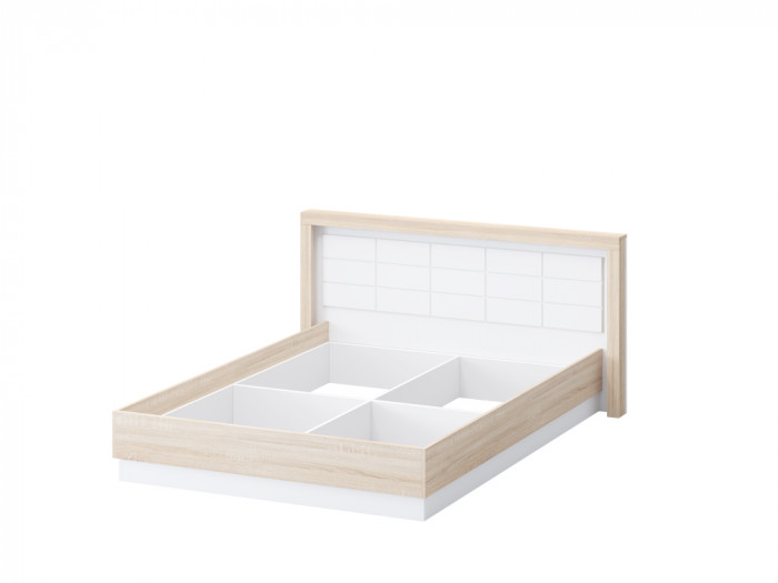 Астра Кровать 140 ортопед+ПМ, Белый софтач/Сонома