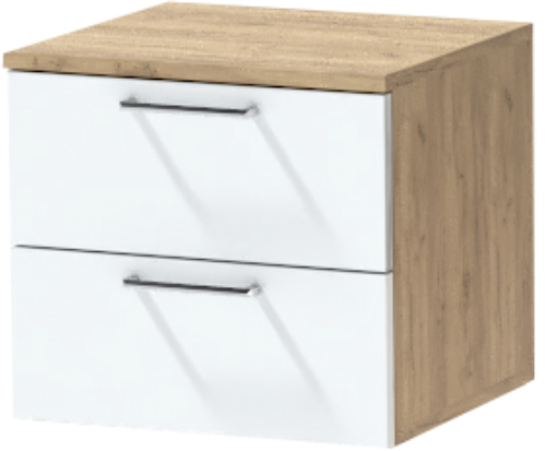 Тумба-6 прикроватная подвесная "Иннэс-7", Крафт золотой/Белый