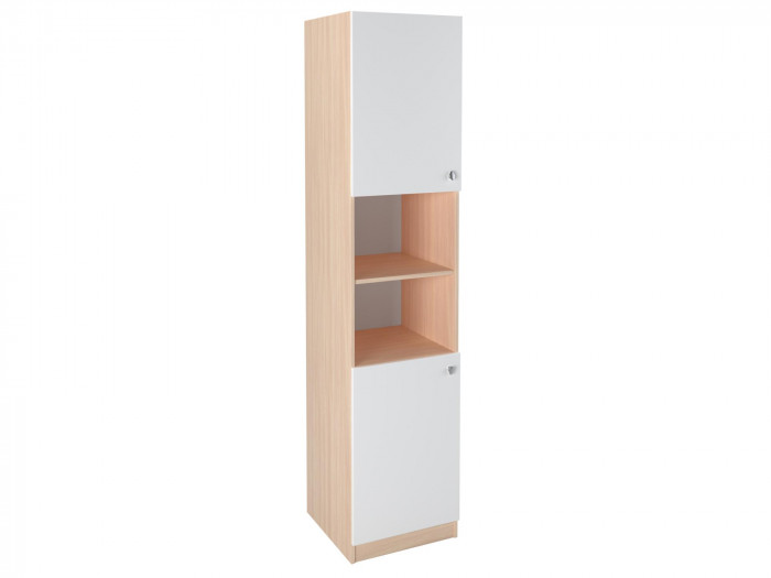 Шкаф-пенал закрытый 2/3 Дуб молочный/Белый