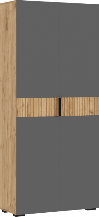 Шкаф двухстворчатый (800) (Графит, Крафт золотой)