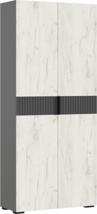 Роджина Шкаф двухстворчатый (800) (Графит, Крафт золотой)