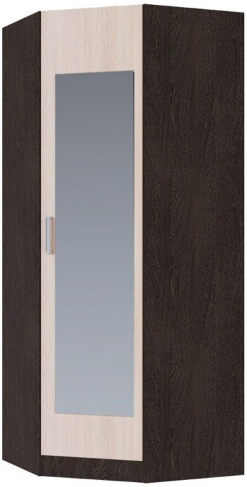 Эрика Шкаф угловой с зеркалом венге/дуб молочный
