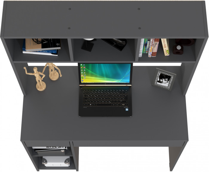 Стол компьютерный Комфорт 12.77F, цвет тёмно-серый, ШхГхВ 100х49,8х147 см., универсальная сборка