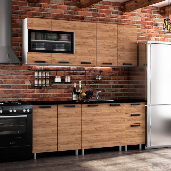 Кухня 2,0м "Крафт" крафт ЛДСП (столешница 2м)