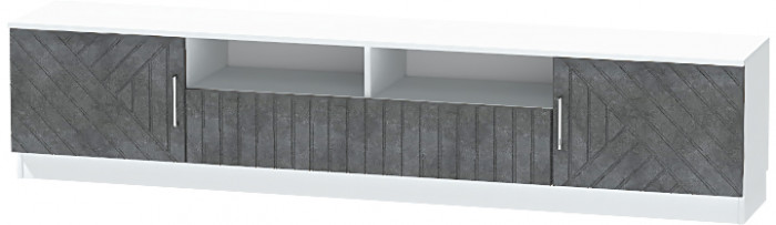 Тумба-3 под ТВ напольная "Иннэс-7", Белый/Бетон графит