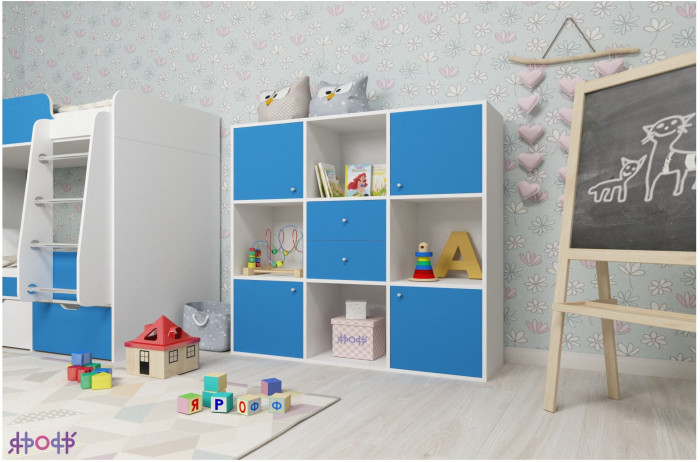 Стеллаж Джери (Белое дерево/Лайм)