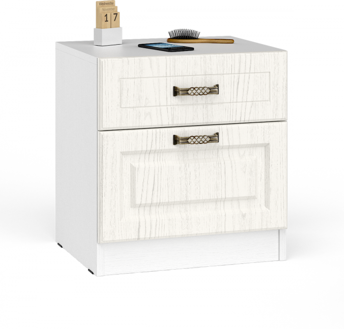 Ливерпуль Кровать 11.08 + основание + ножки + две Тумбы 08.146, цвет ясень ваниль/белый, ШхГхВ 266х204х112 см., сп. м. 1600х2000 мм, б/м, ортопед есть