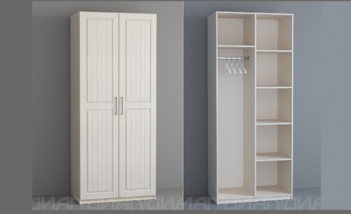 КЭТ-6 Кантри Шкаф 2-х створчатый (Бодега белая / Сандал)