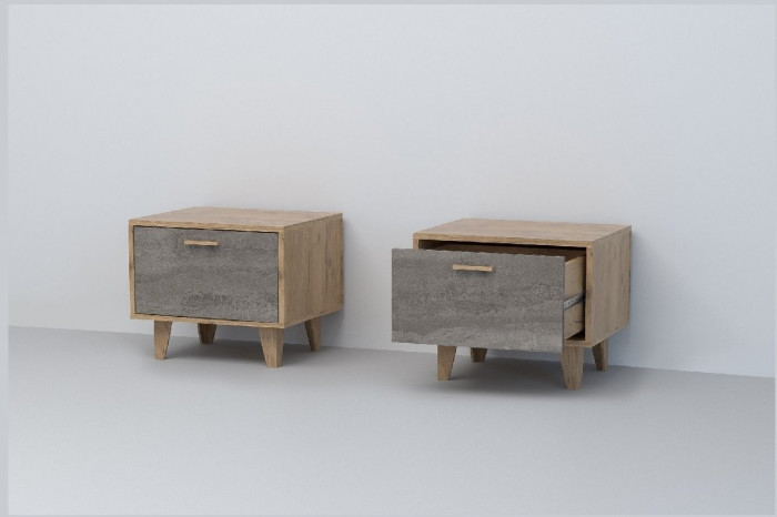 Эго Тумба Т-5 НГ (Глянец Белый/Бетон Светлый)