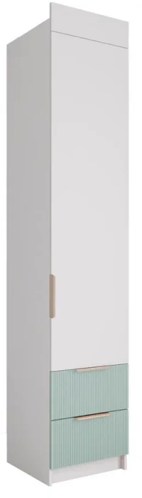 МС Лавис Шкаф ШД 450.1 + ручка-скоба 3 шт., Белый/Белый софт/Зеленый софт