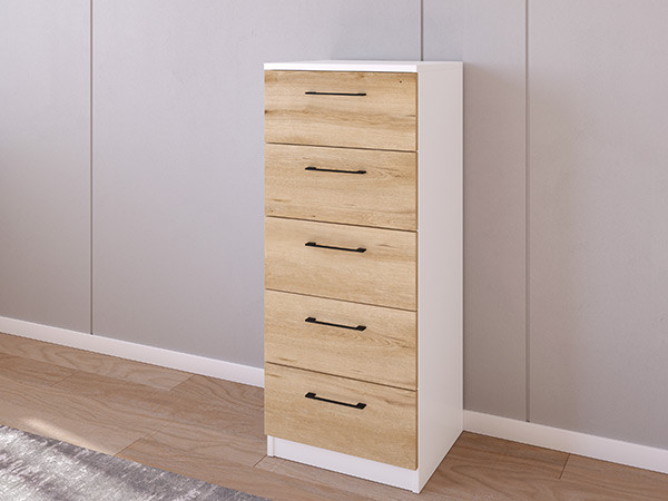 Комод 02/16 45х40х110 Белый/Эвок прибрежный