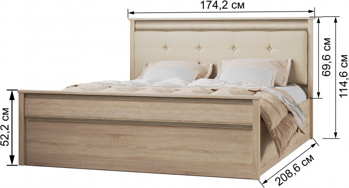 Модульная спальня Ливорно, набор 3, Дуб сонома