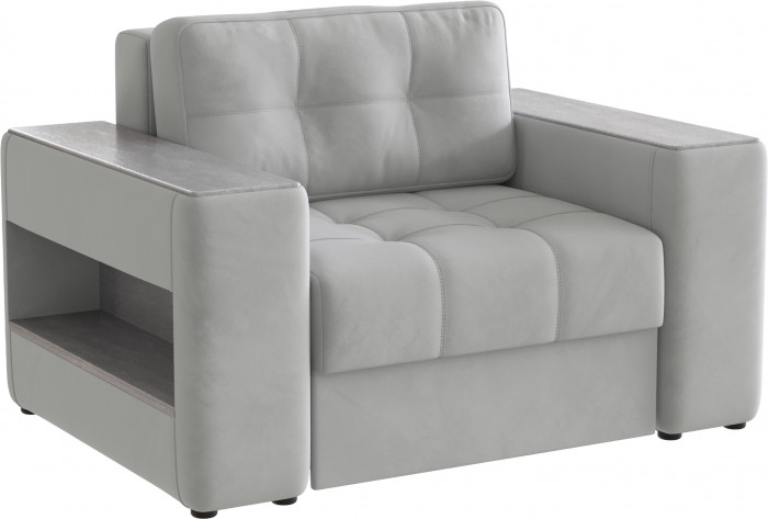 Кресло-кровать "Доро", Светло-серый/МДФ холст белый