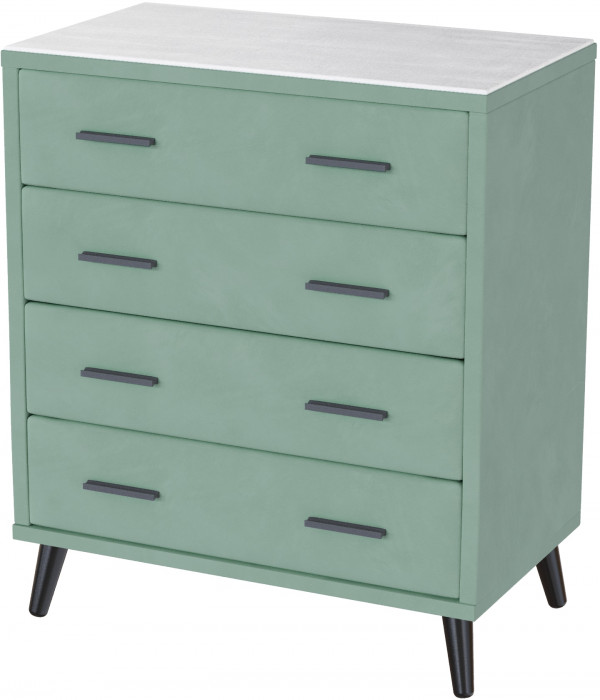 Комод интерьерный Пай мятный/мдф холст белый