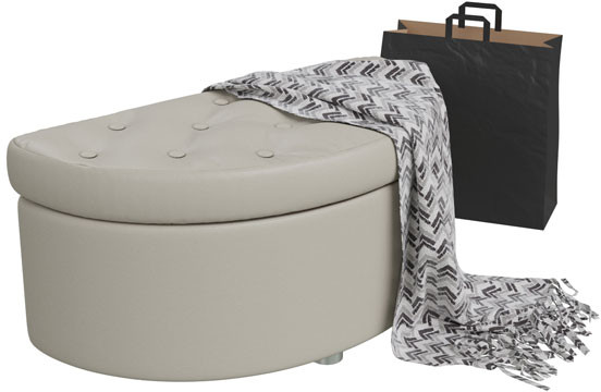 Банкетка 6-5115беж(БАШ) Луна, бежевая искусственная кожа (бежевый БАШ), ШхГхВ 83х41х43 см.