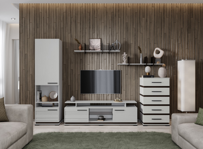 Гостиная Модена, композиция 3, ясень анкор светлый/венге