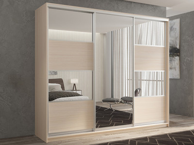 Шкаф-купе Кааппи 5 Дуб молочный 240х60х230 см