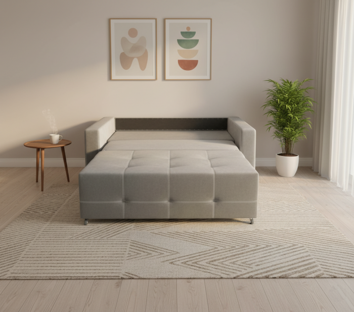 Диван-аккордеон Марс, сп.м. 140х200, велюр серый