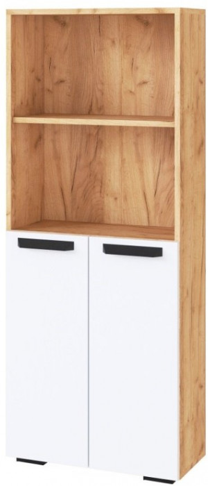 Квартет-13 Стеллаж дуб крафт золотой/белый