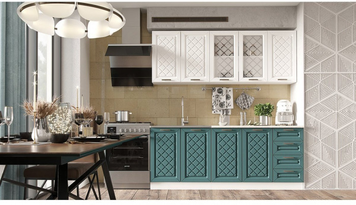 Кухня МДФ Агава 2000, Акация белая/Моренга